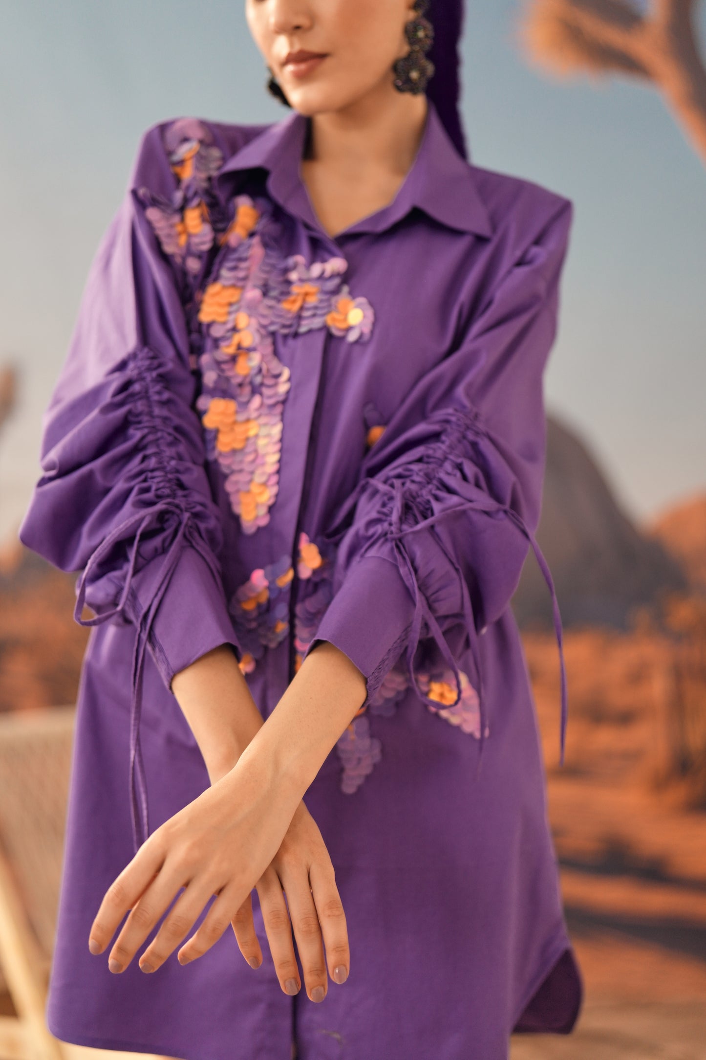 UMBER Gathered Dress
