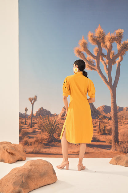 SAFFRON DUST Midi Dress