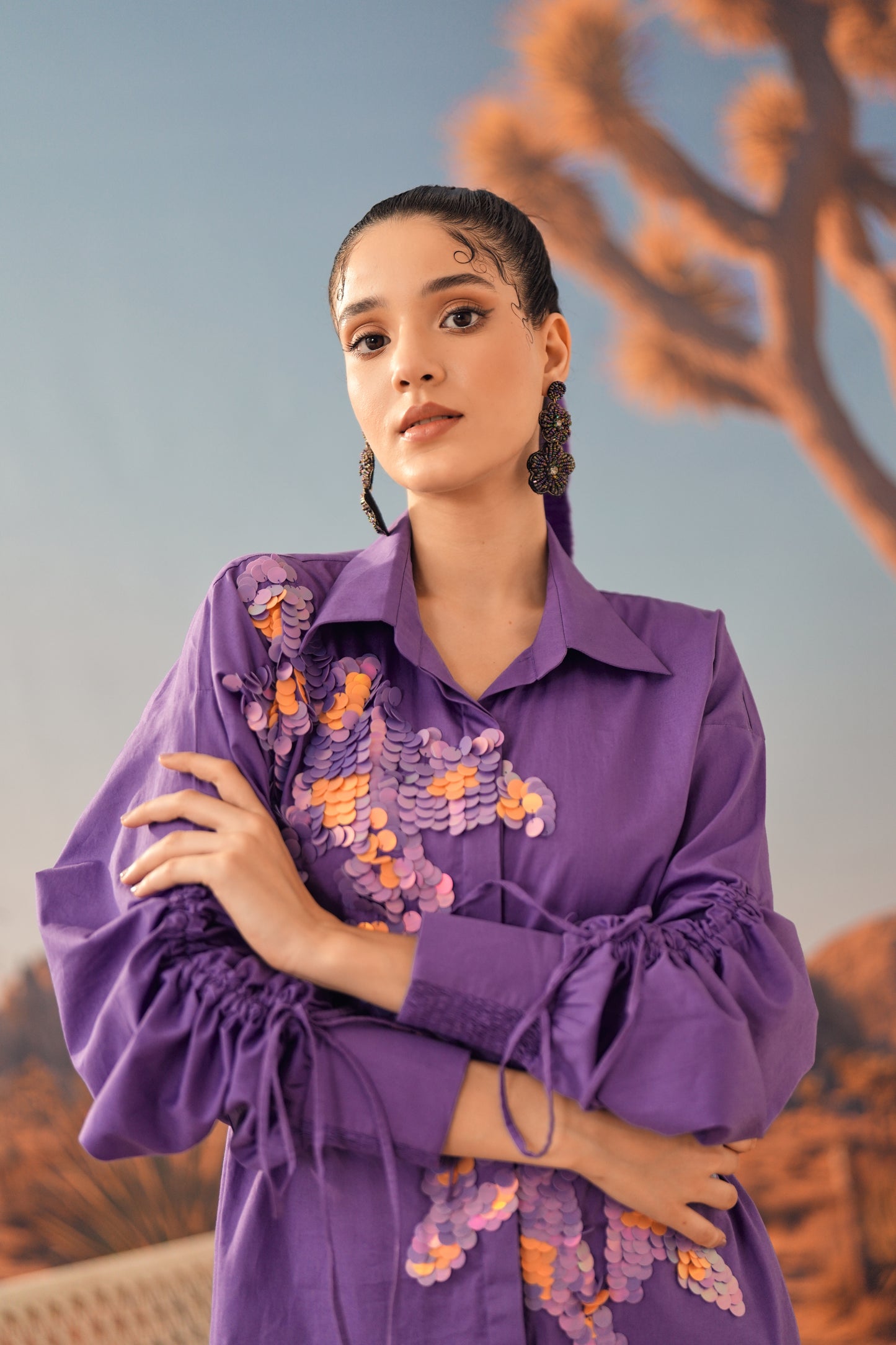 UMBER Gathered Dress